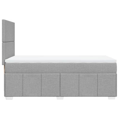 vidaXL Box spring postelja z vzmetnico svetlo siva 90x200 cm blago