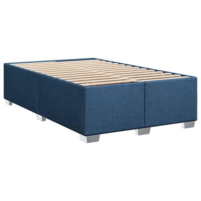 vidaXL Box spring postelja z vzmetnico moder 120x200 cm blago