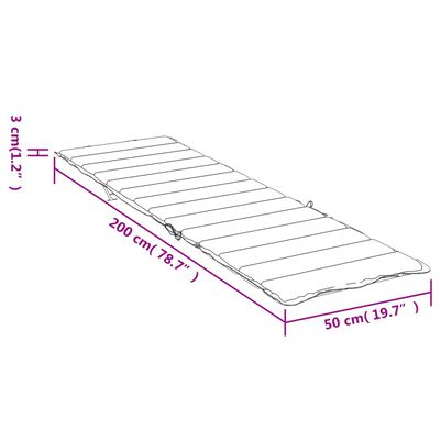 vidaXL Blazina za ležalnik zelena 200x50x3 cm oxford tkanina