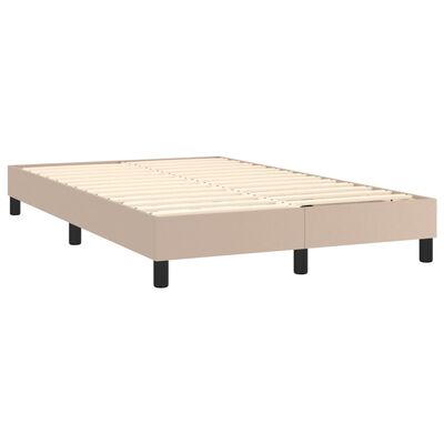 vidaXL Box spring postelja z vzmetnico kapučino 120x200cm umetno usnje