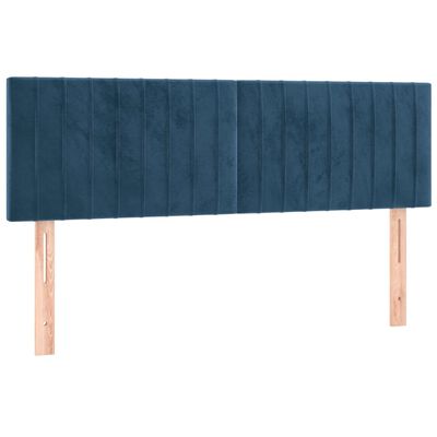 vidaXL Box spring postelja z vzmetnico temno modra 140x190cm žamet