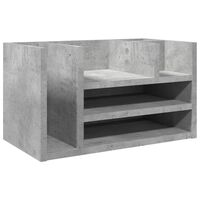vidaXL Organizator za pisalno mizo betonsko siv 44,5x24x25 cm inž. les