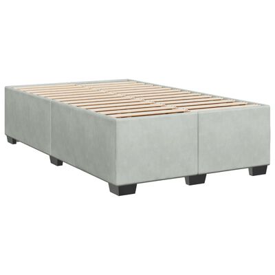 vidaXL Box spring postelja z vzmetnico svetlo siva 120x190 cm žamet