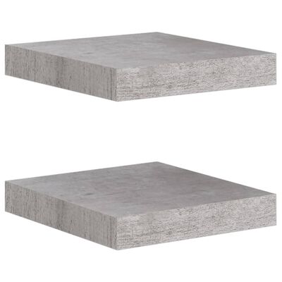 vidaXL Stenske police 2 kosa betonsko sive 23x23,5x3,8 cm MDF