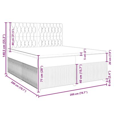 vidaXL Box spring postelja z vzmetnico temno rjav 200x200 cm blago