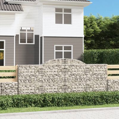 vidaXL Obokane gabion košare 6 kosa 300x30x120/140 cm pocinkano železo