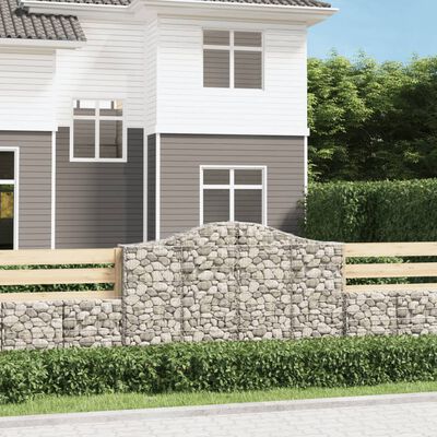 vidaXL Obokane gabion košare 8 kosov 200x30x120/140cm pocinkano železo