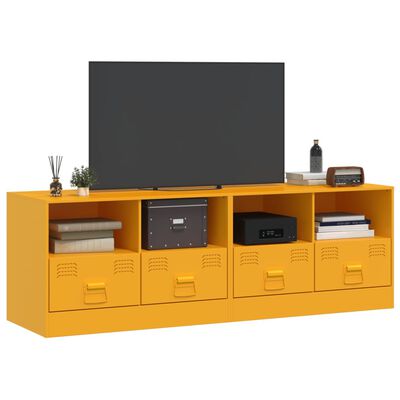 vidaXL TV omarica 2 kosa gorčično rumena 67x39x44 cm jeklo