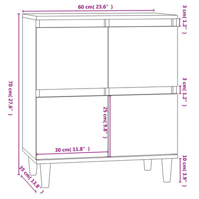 vidaXL Komoda siva sonoma 60x35x70 cm inženirski les