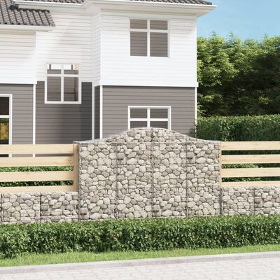 vidaXL Obokane gabion košare 8 kosov 200x50x140/160cm pocinkano železo