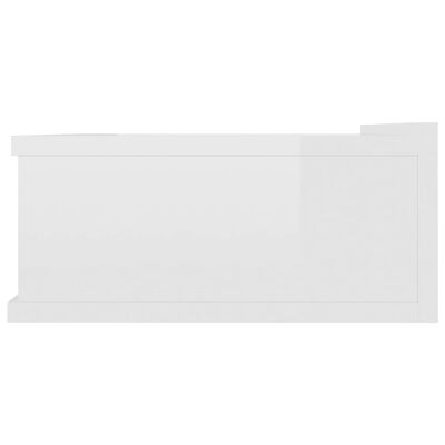 vidaXL Stenska nočna omarica visok sijaj bela 40x30x15 cm inž. les