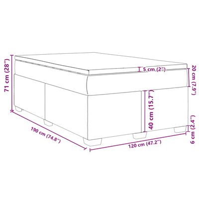 vidaXL Box spring postelja z vzmetnico temno zelen 120x190 cm žamet