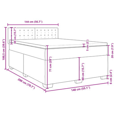 vidaXL Box spring postelja z vzmetnico kapučino 140x200cm umetno usnje