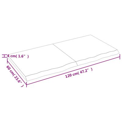 vidaXL Kopalniški pult temno rjav 120x60x(2-4) cm obdelan trden les