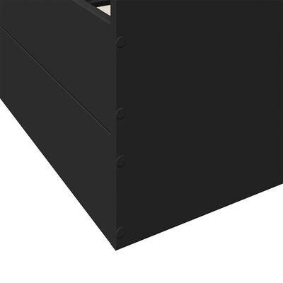 vidaXL Posteljni okvir s predali črn 160x200 cm inženirski les