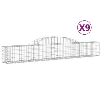 vidaXL Obokane gabion košare 9 kosi 300x30x40/60 cm pocinkano železo