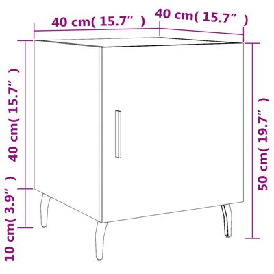 vidaXL Nočna omarica 2 kosa črna 40x40x50 cm inženirski les