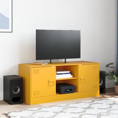 vidaXL TV omarica gorčično rumena 99x39x44 cm jeklo