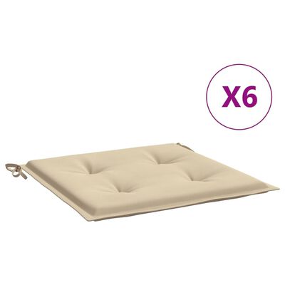 vidaXL Blazine za vrtne stole 6 kosov bež 50x50x3 cm oxford tkanina