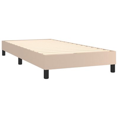 vidaXL Box spring postelja z vzmetnico kapučino 80x200 cm umetno usnje