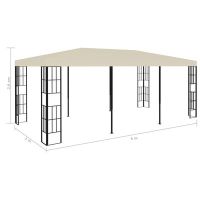 vidaXL Paviljon 3x6 m krem