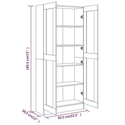 vidaXL Knjižna omara siva sonoma 82,5x30,5x185,5 cm konstruiran les