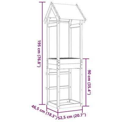 vidaXL Igralni stolp 52,5x46,5x195 cm impregnirana borovina