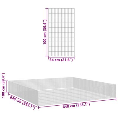 vidaXL Ograda za živali na prostem z 48 paneli 54x100 cm železo