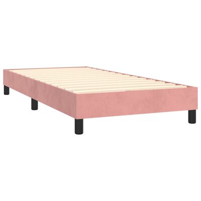 vidaXL Box spring postelja z vzmetnico roza 100x200 cm žamet