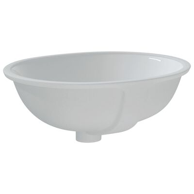 vidaXL Kopalniški umivalnik bel 49x40,5x21 cm ovalen keramičen