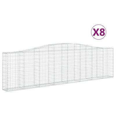 vidaXL Obokane gabion košare 8 kosi 400x30x100/120 cm pocinkano železo