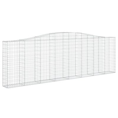 vidaXL Obokane gabion košare 7 kosov 400x30x120/140cm pocinkano železo