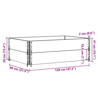 vidaXL Paletni okvirji 2 kosa 120x80 cm trdna borovina