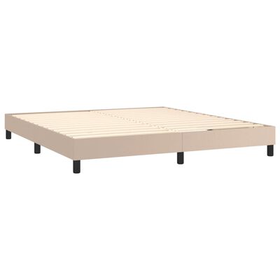 vidaXL Box spring postelja z vzmetnico kapučino 180x200cm umetno usnje