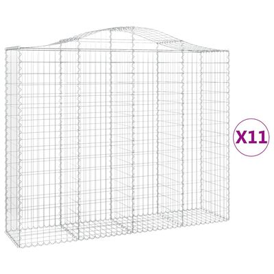 vidaXL Obokane gabion košare 11kosi 200x50x160/180 cm pocinkano železo