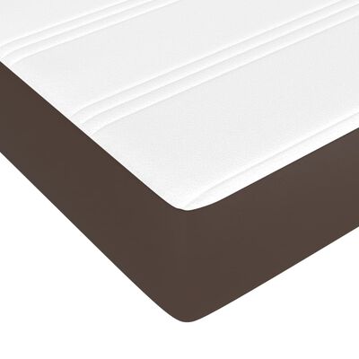 vidaXL Box spring postelja z vzmetnico rjava 180x200 cm umetno usnje