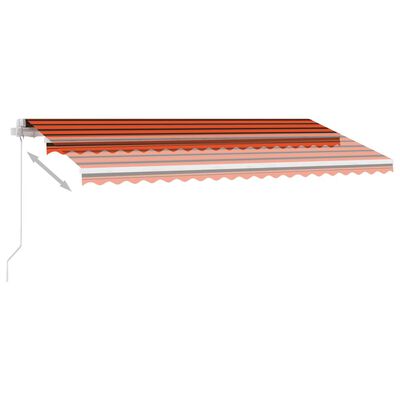 vidaXL Prostostoječa ročno zložljiva tenda 450x350 cm oranžna/rjava