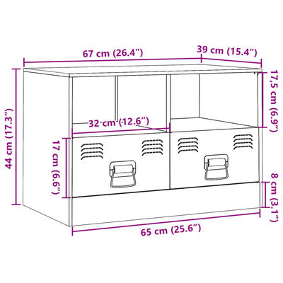 vidaXL TV omarica roza 67x39x44 cm jeklo