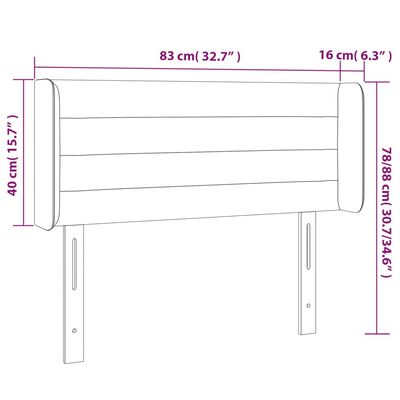 vidaXL LED posteljno vzglavje svetlo sivo 83x16x78/88 cm blago