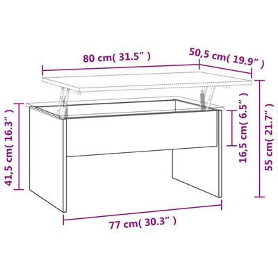 vidaXL Klubska mizica betonsko siva 80x50,5x41,5 cm konstruiran les