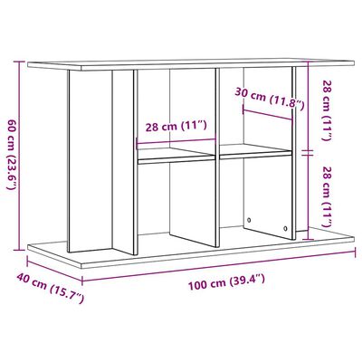 vidaXL Stojalo za akvarij starinski les 100x40x60 cm inženirski les