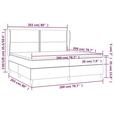 vidaXL Box spring postelja z vzmetnico temno rjav 200x200 cm blago