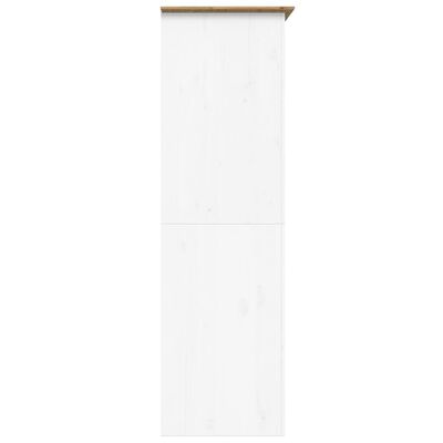 vidaXL Garderobna omara BODO bela rjava 99x53,5x173 cm trdna borovina