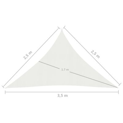 vidaXL Senčno jadro 160 g/m² belo 2,5x2,5x3,5 m HDPE