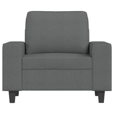 vidaXL Fotelj s stolčkom za noge temno siv 60 cm blago