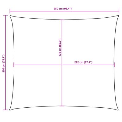 vidaXL Senčno jadro oksford blago pravokotno 2x2,5 m črno