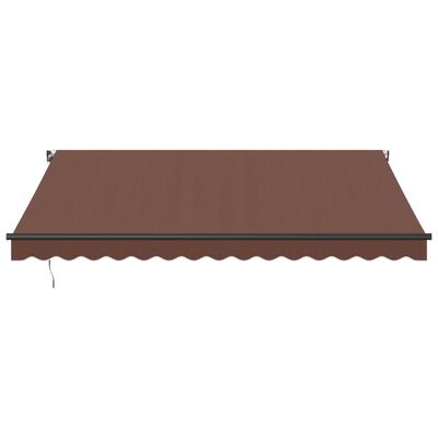 vidaXL Ročno zložljiva tenda LED rjava 400x350 cm