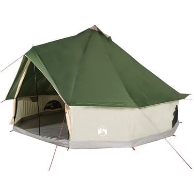 vidaXL Družinski šotor tipi za 10 oseb zelen vodoodporen