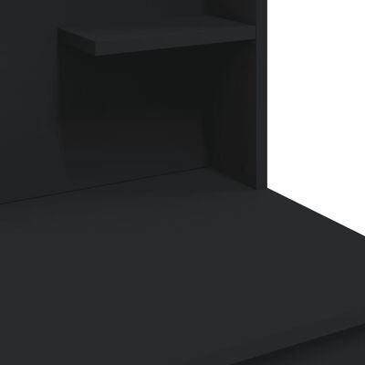 vidaXL Toaletna mizica z LED lučkami črna 96x40x142 cm