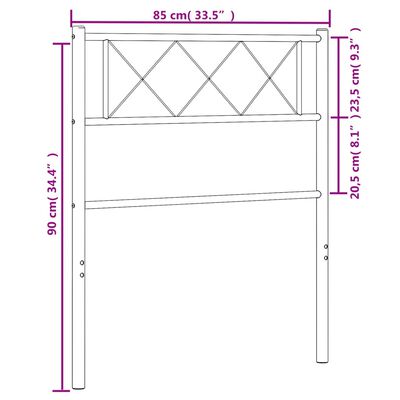 vidaXL Kovinsko posteljno vzglavje črno 80 cm